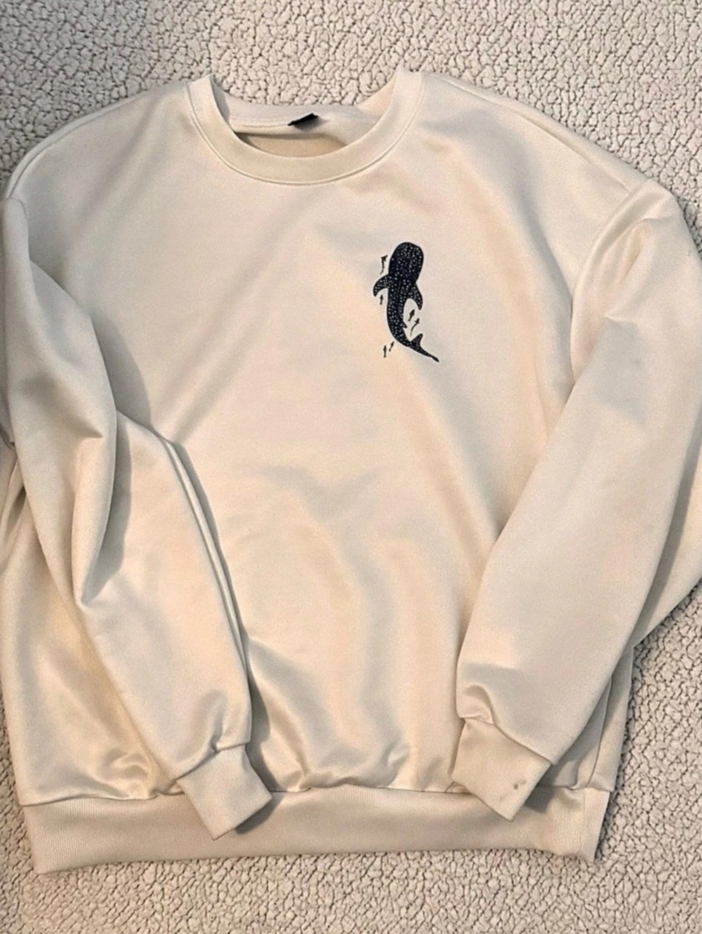 Graphic Crewneck Sweatshirt in White Like New